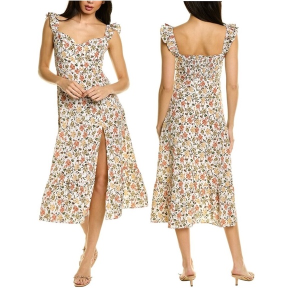 NWT Anthropologie OPT Jana Floral Midi Dress Size M - Picture 1 of 6